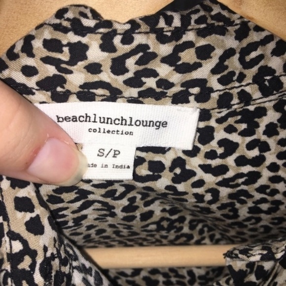 Beach Lunch Lounge Leopard Print Button Down - Picture 4 of 4